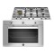 Bertazzoni F90 5 PRO G K X + PM36 5 S0 X Φούρνος Υγραερίου άνω Πάγκου 88lt με Εστίες Υγραερίου Π89.6εκ. Inox